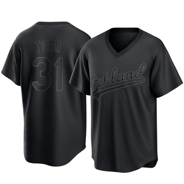 Men's Oakland Athletics Abraham Toro Black Pitch Fashion Jersey - Replica