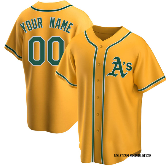 Men's Oakland Athletics Custom Gold Alternate Jersey - Replica
