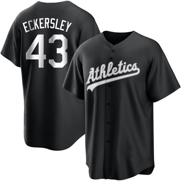 Men's Oakland Athletics Dennis Eckersley Black/White Jersey - Replica