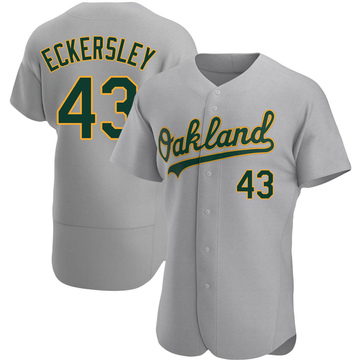 Men's Oakland Athletics Dennis Eckersley Gray Road Jersey - Authentic