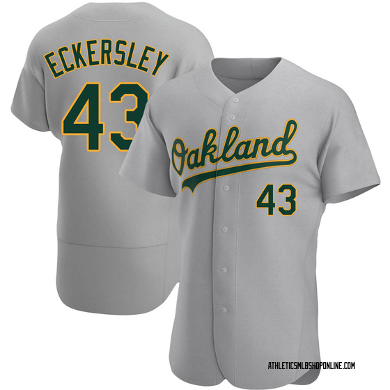 Men's Oakland Athletics Dennis Eckersley Gray Road Jersey - Authentic