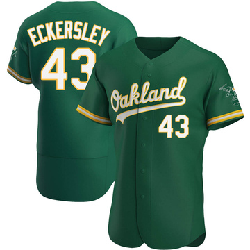 Men's Oakland Athletics Dennis Eckersley Green Kelly Alternate Jersey - Authentic