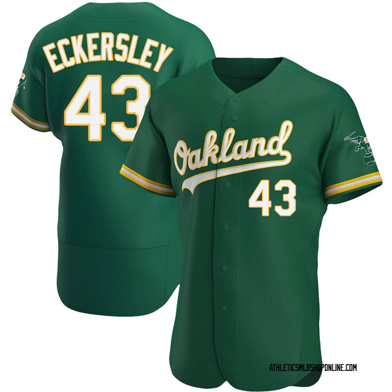 Men's Oakland Athletics Dennis Eckersley Green Kelly Alternate Jersey - Authentic