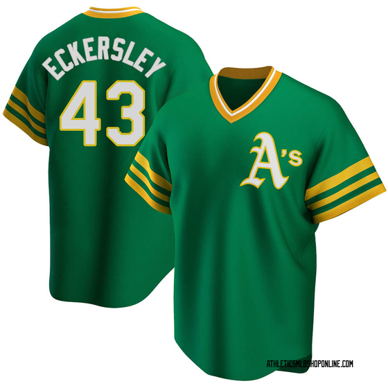 Men's Oakland Athletics Dennis Eckersley Green R Kelly Road Cooperstown Collection Jersey - Replica