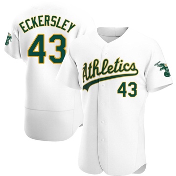 Men's Oakland Athletics Dennis Eckersley White Home Jersey - Authentic