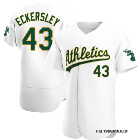 Men's Oakland Athletics Dennis Eckersley White Home Jersey - Authentic