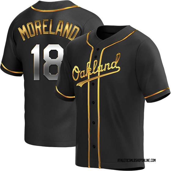 Men's Oakland Athletics Mitch Moreland Black Golden Alternate