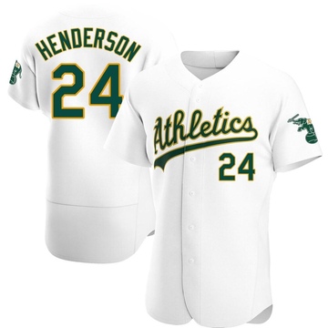 Men's Oakland Athletics Rickey Henderson White Home Jersey - Authentic