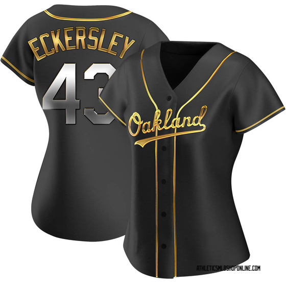Women's Oakland Athletics Dennis Eckersley Black Golden Alternate Jersey - Replica