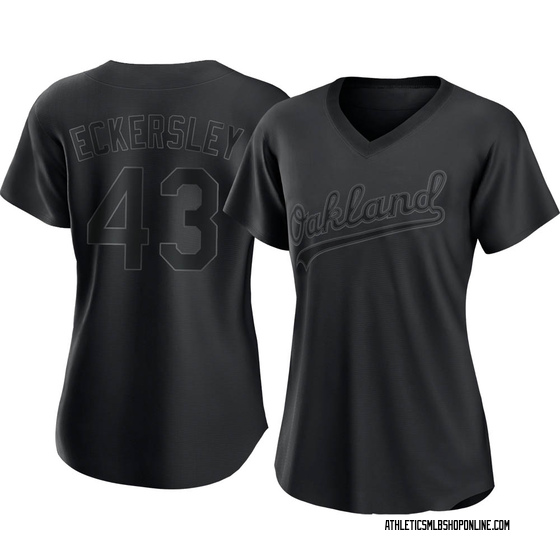 Women's Oakland Athletics Dennis Eckersley Black Pitch Fashion Jersey - Authentic