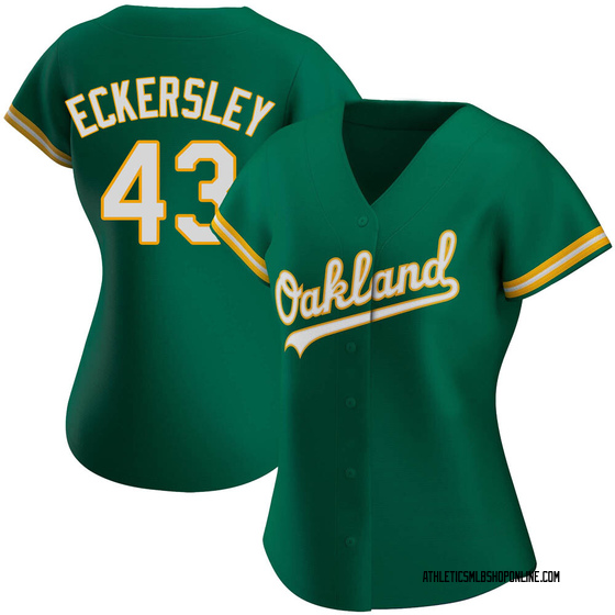 Women's Oakland Athletics Dennis Eckersley Green Kelly Alternate Jersey - Replica