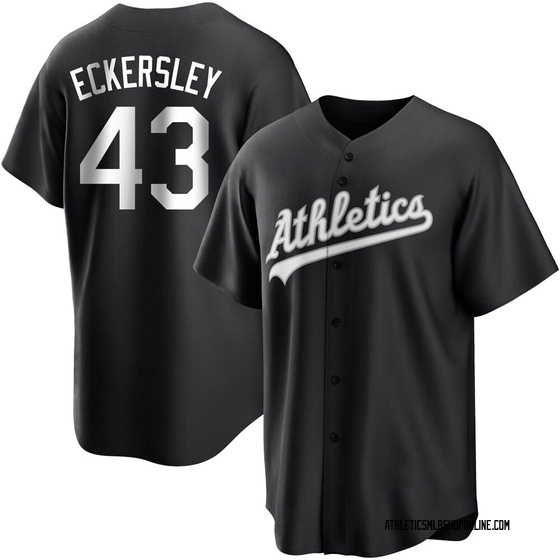 Youth Oakland Athletics Dennis Eckersley Black/White Jersey - Replica