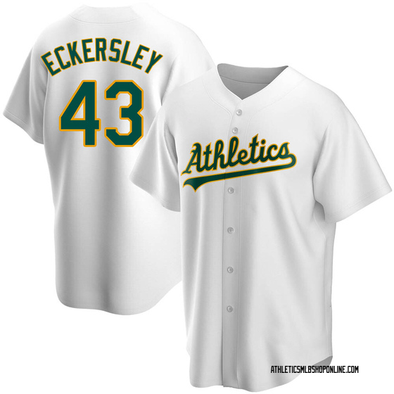 Youth Oakland Athletics Dennis Eckersley White Home Jersey - Replica